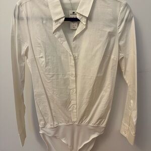 White Button-Up Bodysuit